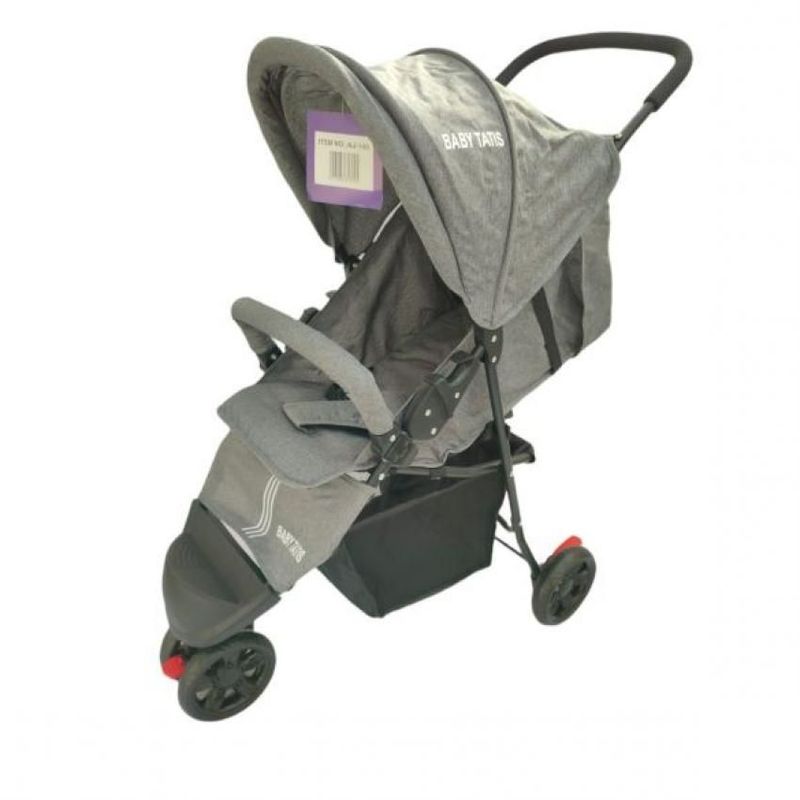 GENERICO - Coche paseador tres ruedas para bebe facil de plegado gris