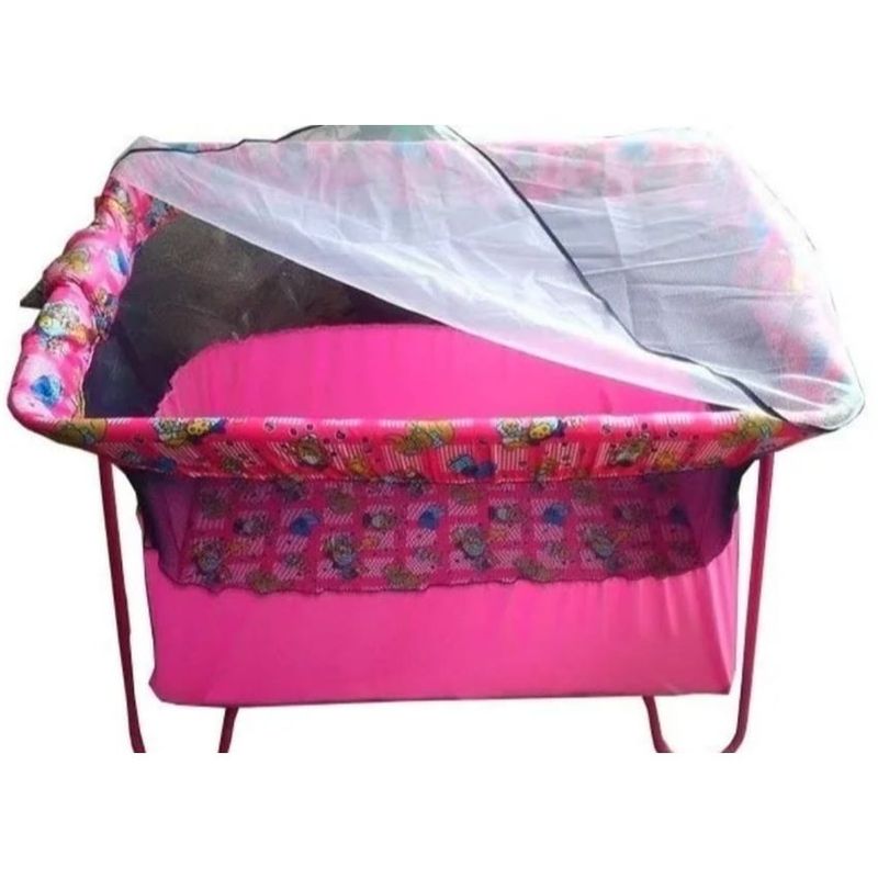 MY NEW BABY - Cuna corral sencillo y económico para bebe colchoneta rosado