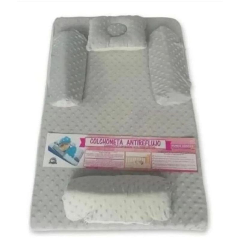 GENERICO - Colchoneta antirreflujo de bebe antialérgica 50x75x14 gris