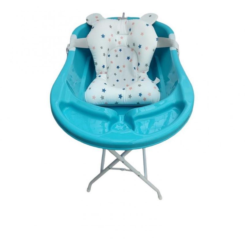 PRODEHOGAR - Bañera o tina para bebe con cojin o malla  y base metalico