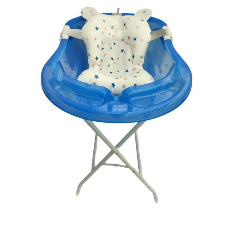 PRODEHOGAR - Bañera o tina para bebe con cojin o malla  y base metalico