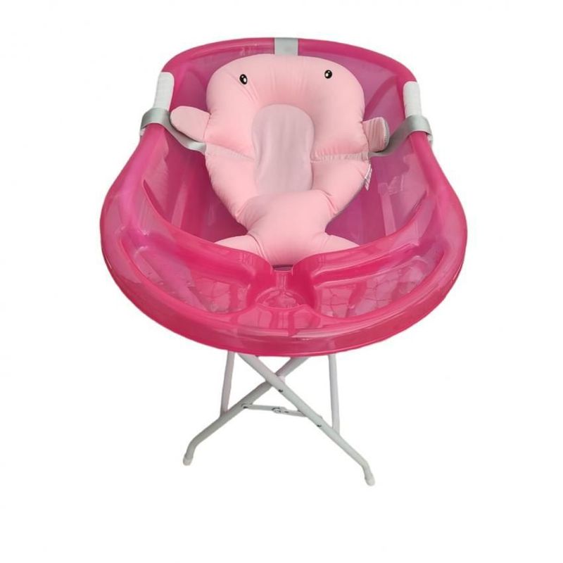PRODEHOGAR - Bañera o tina para bebe con cojin o malla  y base metalico