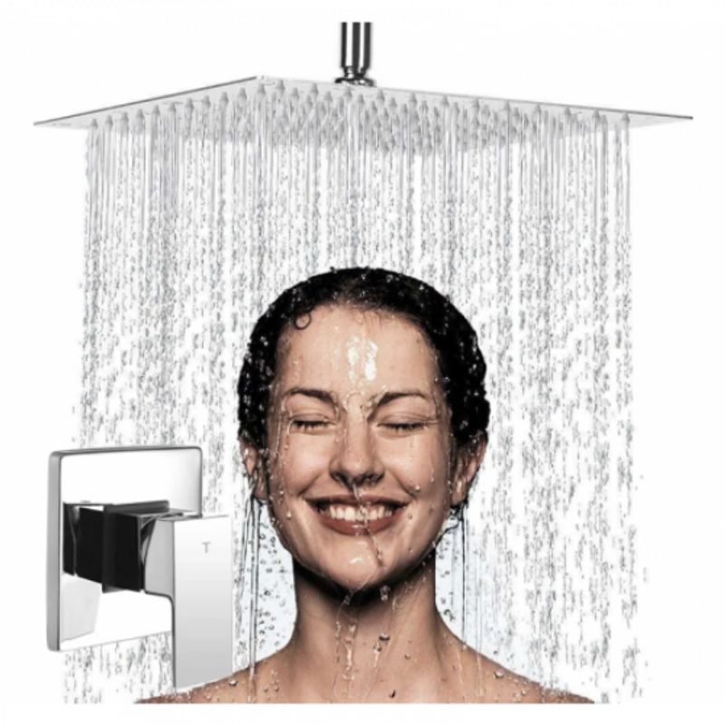 GENERICO - Kit Regadera Metálica Y Mezclador Ducha Monocontrol Premium
