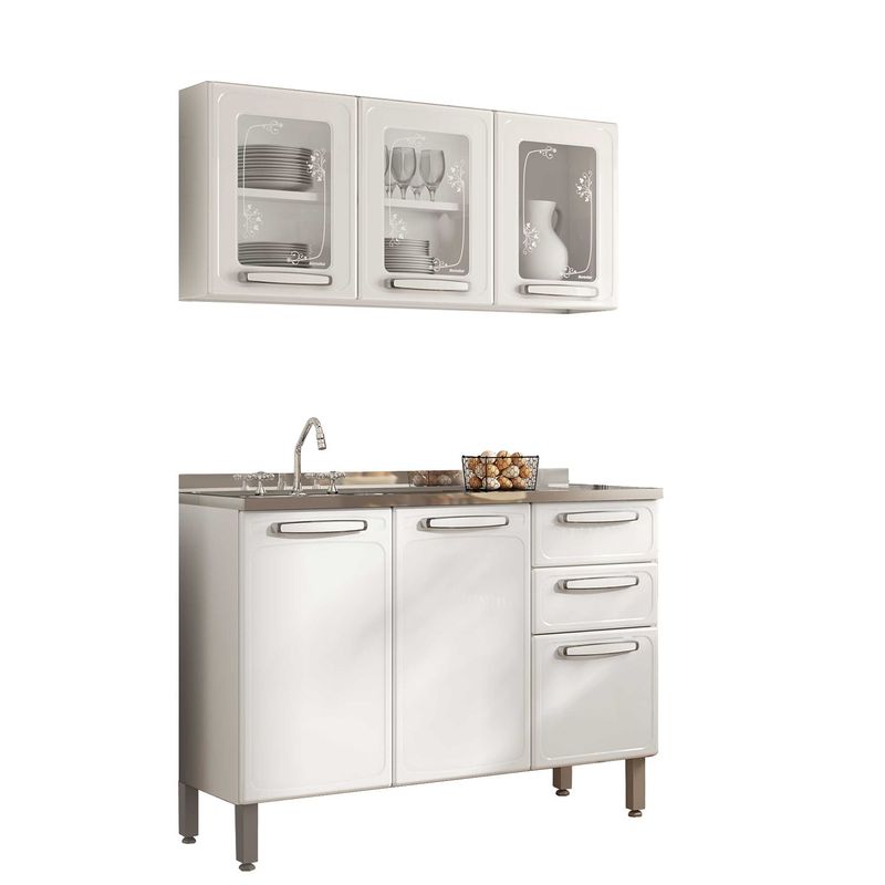 BERTOLINI - Cocina Integral En Acero Al Carbon 1.20m Con Lavaplatos Bertolini - Mueble