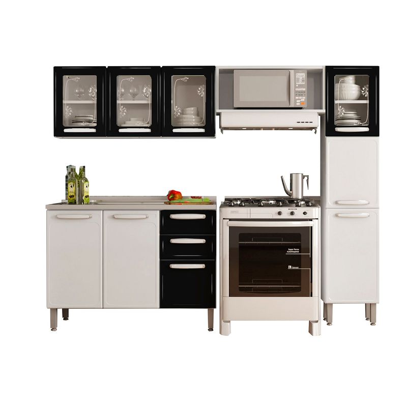 BERTOLINI - Cocina Integral En Acero Al Carbon 2.20m Con Lavaplatos Bertolini - Mueble