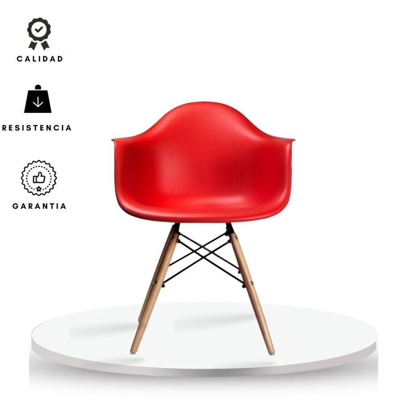 EKONOMODO COLOMBIA - Silla Eames Con Brazos rojo