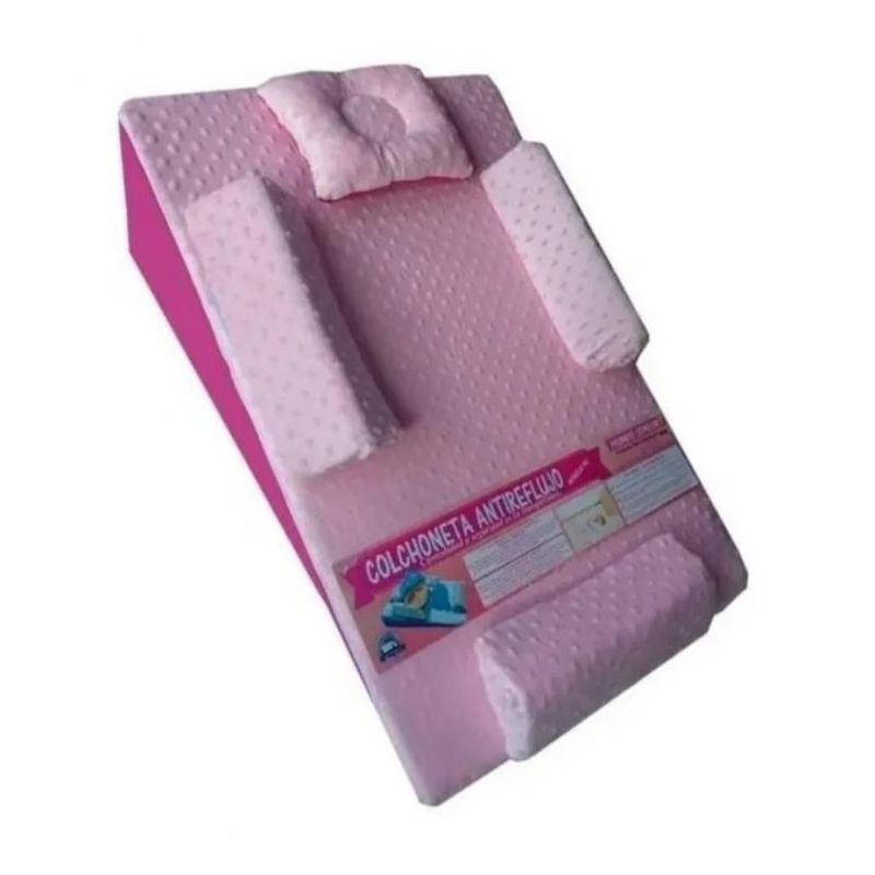 MY NEW BABY - Colchoneta antirreflujo de bebe antialérgica 60x90x14 rosada