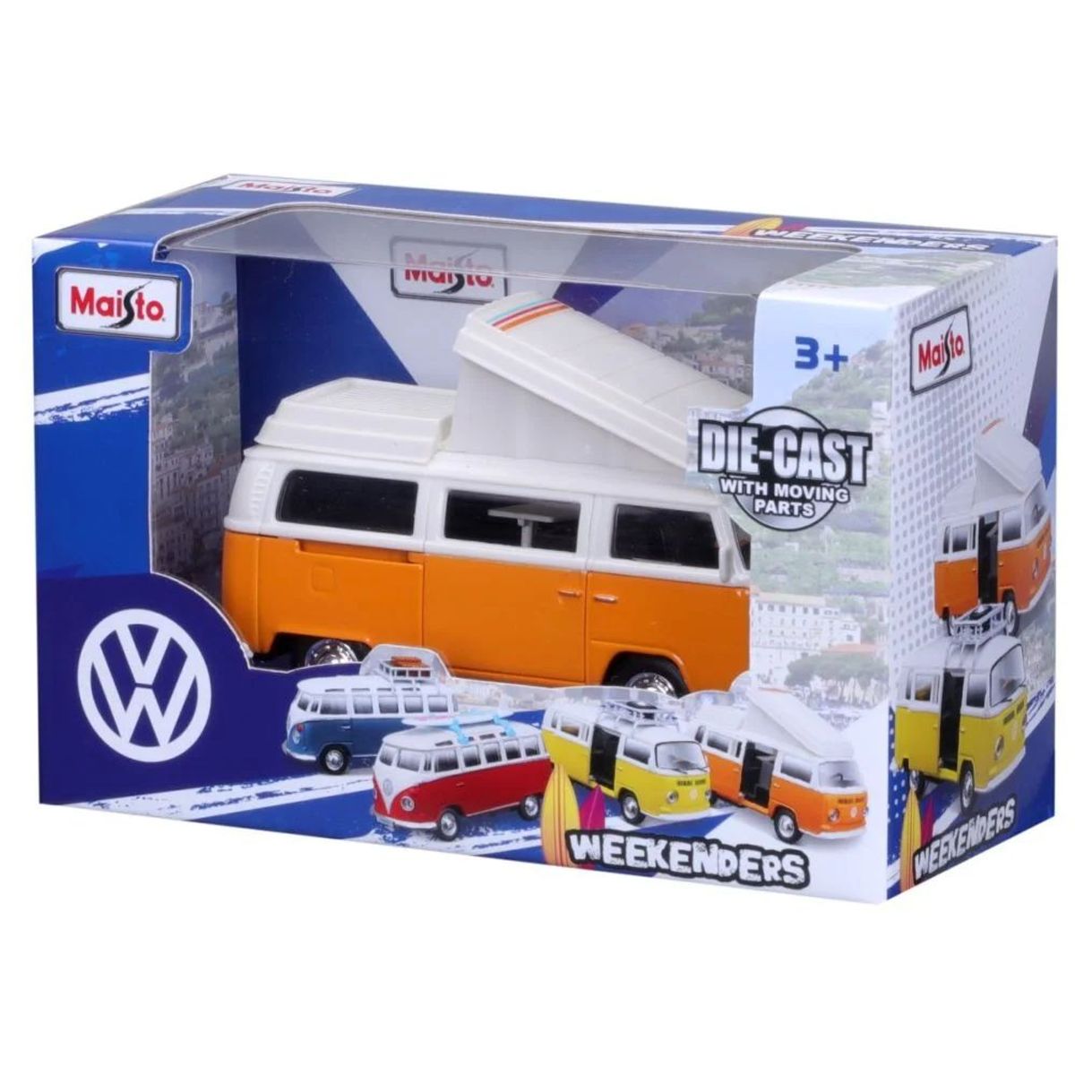 MAISTO - Furgoneta Volkswagen Van Samba Naranja Escala 136