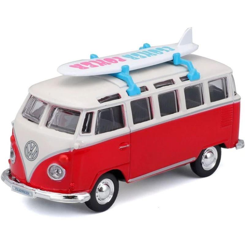 MAISTO - Furgoneta Volkswagen Van Samba Rojo Escala 136
