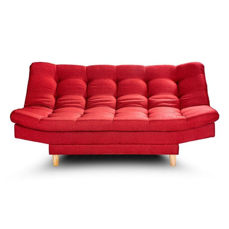 GENERICO - SOFA CAMA DE 3 PUESTOS ROJO POLIESTER.