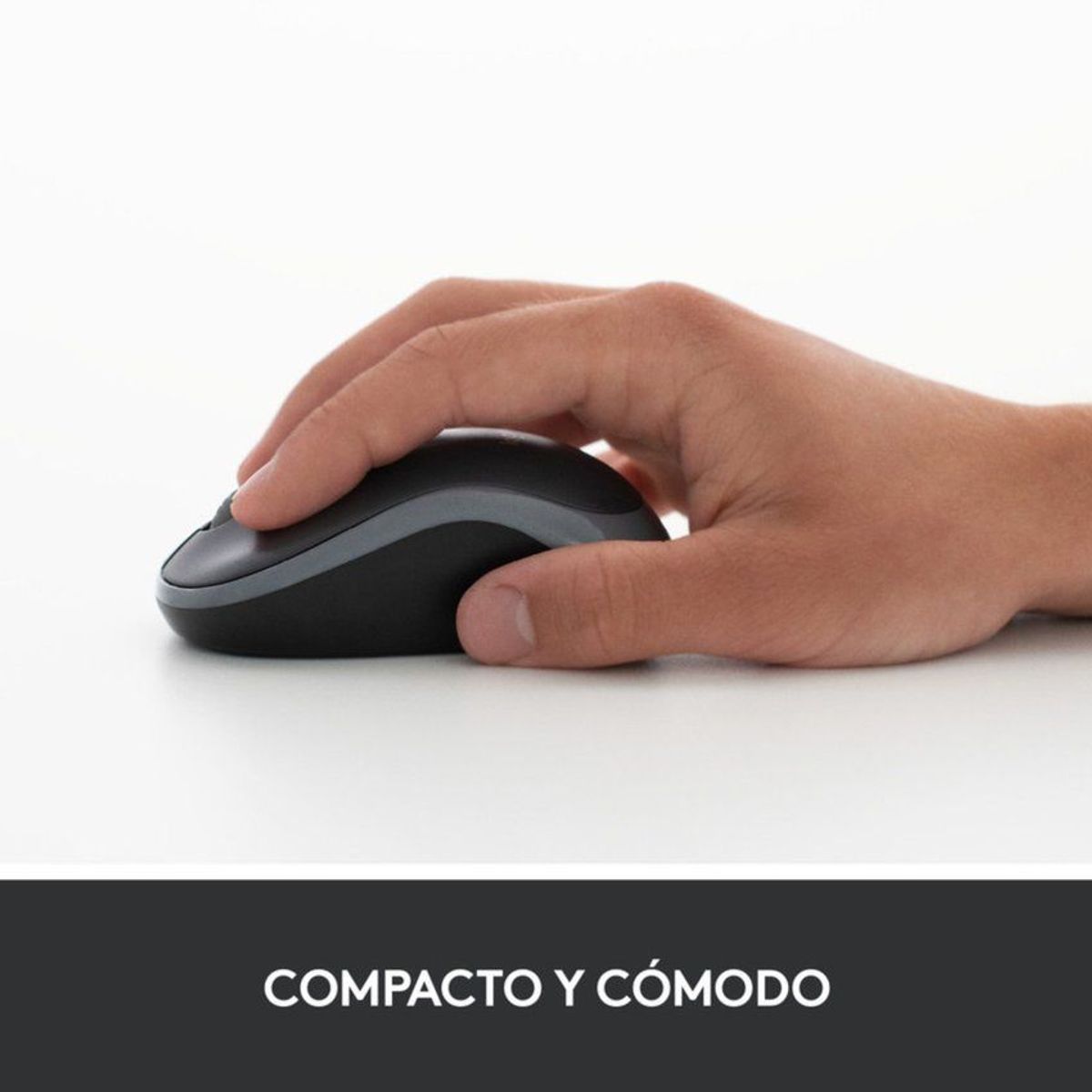 LOGITECH - Mouse Ergonomico Inalambrico Logitech M185 Negro Portatil Ambidiestro