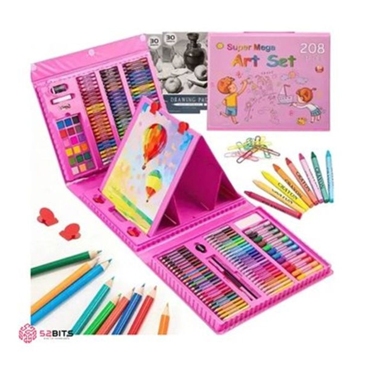 GENERICO - Set Kit Arte Colores Dibujo Creativo Infantil 208 pcs