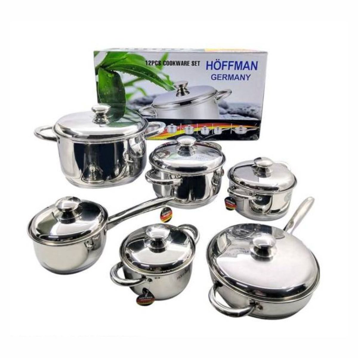 SWISSHOME DR HOFFMAN - Juego De Ollas Acero Quirúrgico Inoxidable Hoffman 12pcs