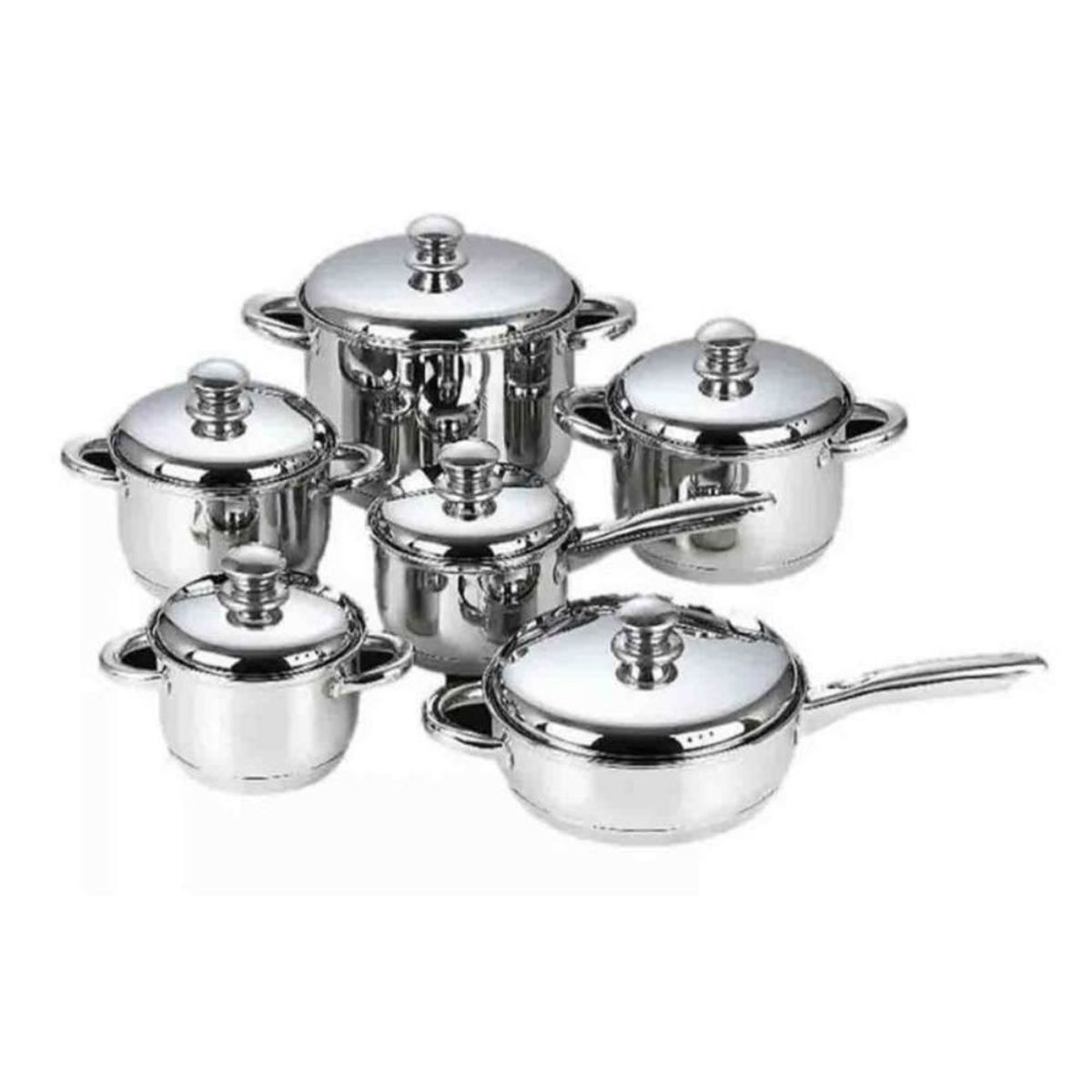 SWISSHOME DR HOFFMAN - Juego De Ollas Acero Quirúrgico Inoxidable Hoffman 12pcs