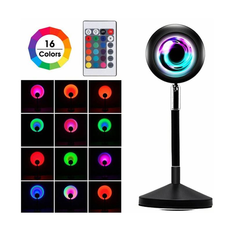 ONE PIXEL - Lampara Led Luz De Ambiente Proyecta Atardecer Con Control 16 Colores