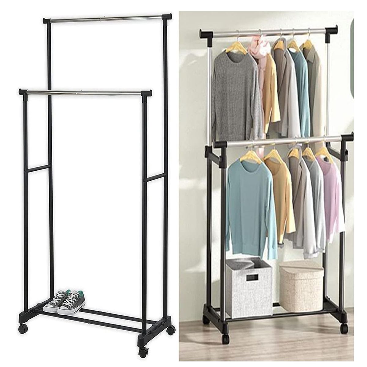 ONE PIXEL - Tendedero Organizador De Ropa Doble Elegante