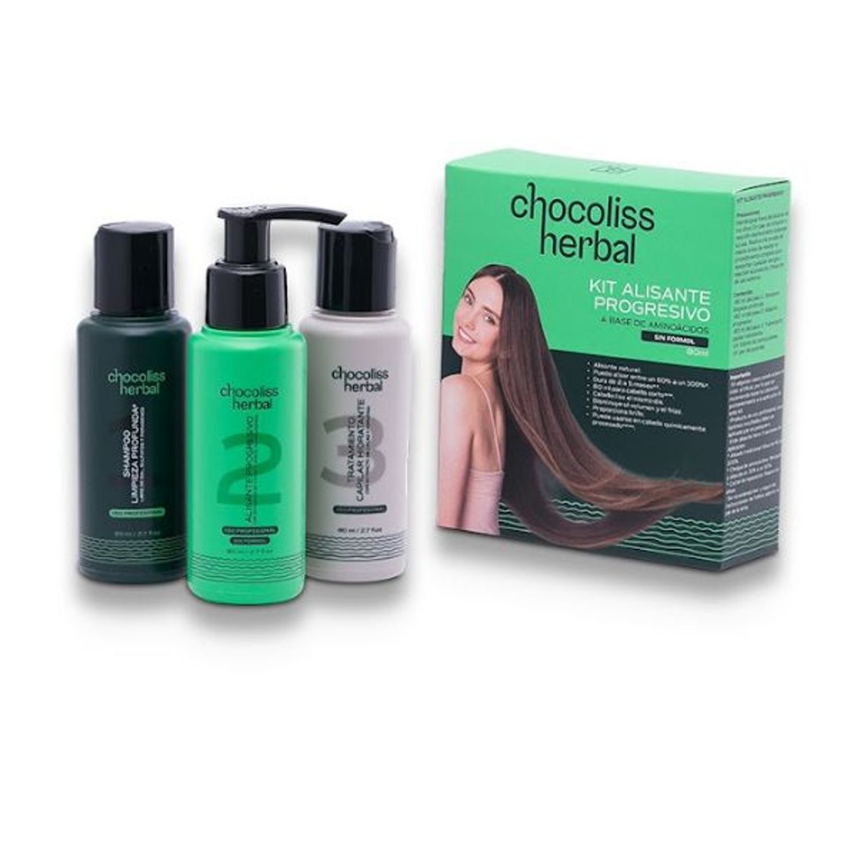 CHOCOLISSHERBAL - Kit Alisante progresivo con keratina de 80ml