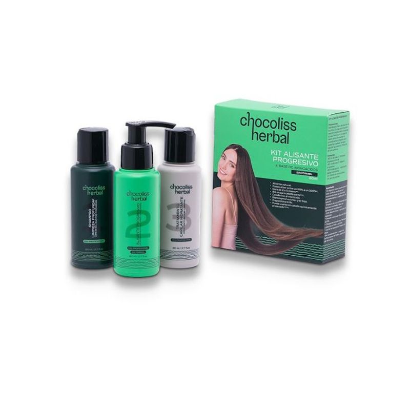 CHOCOLISSHERBAL - Kit Alisante progresivo con keratina de 80ml