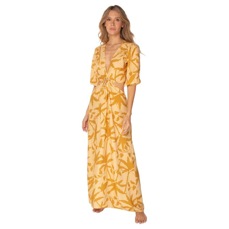 FIORY - Vestido Largo Mostaza Fiory