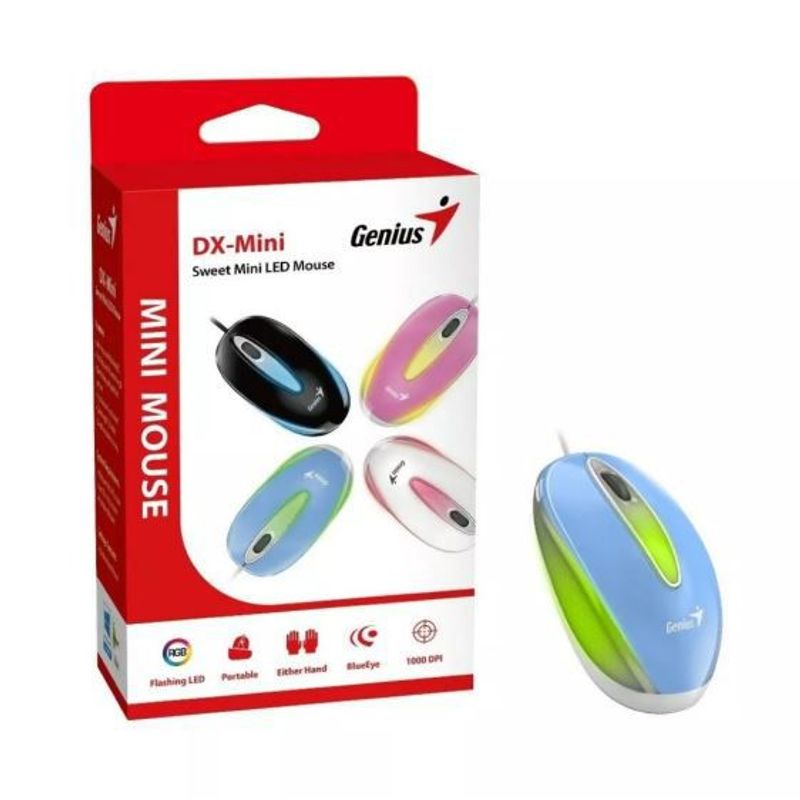 GENIUS - Mini Mouse Genius Dx-mini Usb Luz Rgb Azul