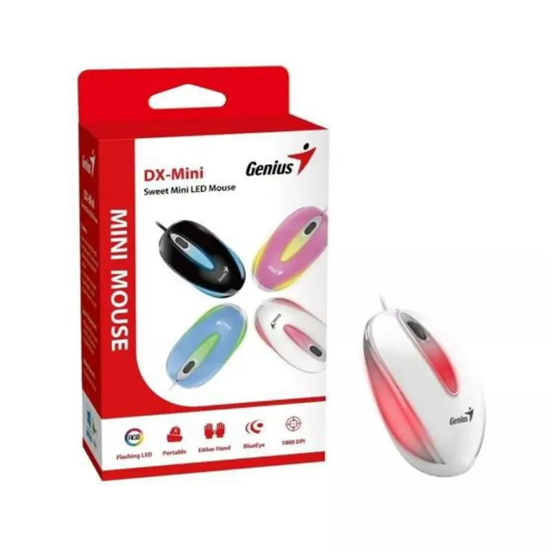 GENIUS - Mini Mouse Genius Dx-mini Usb Luz Rgb Blanco