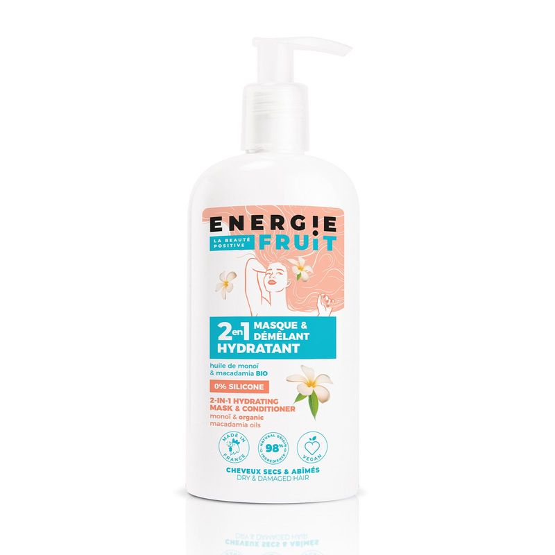 ENERGIE FRUIT - VEGANO MASCARILLA  Y ACONDICIONADOR 2 EN 1 - MONOI Y ACEITES ORGÁNICOS  MACADAMIA