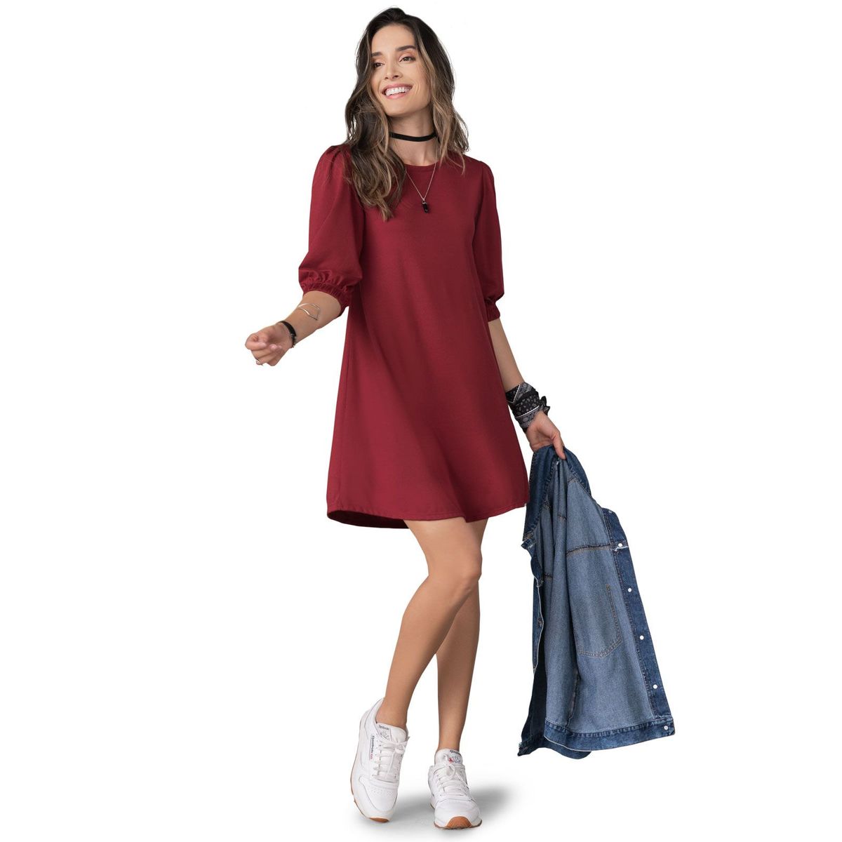 RUTTA - VESTIDO CORTO MUJER VINOTINTO 86023