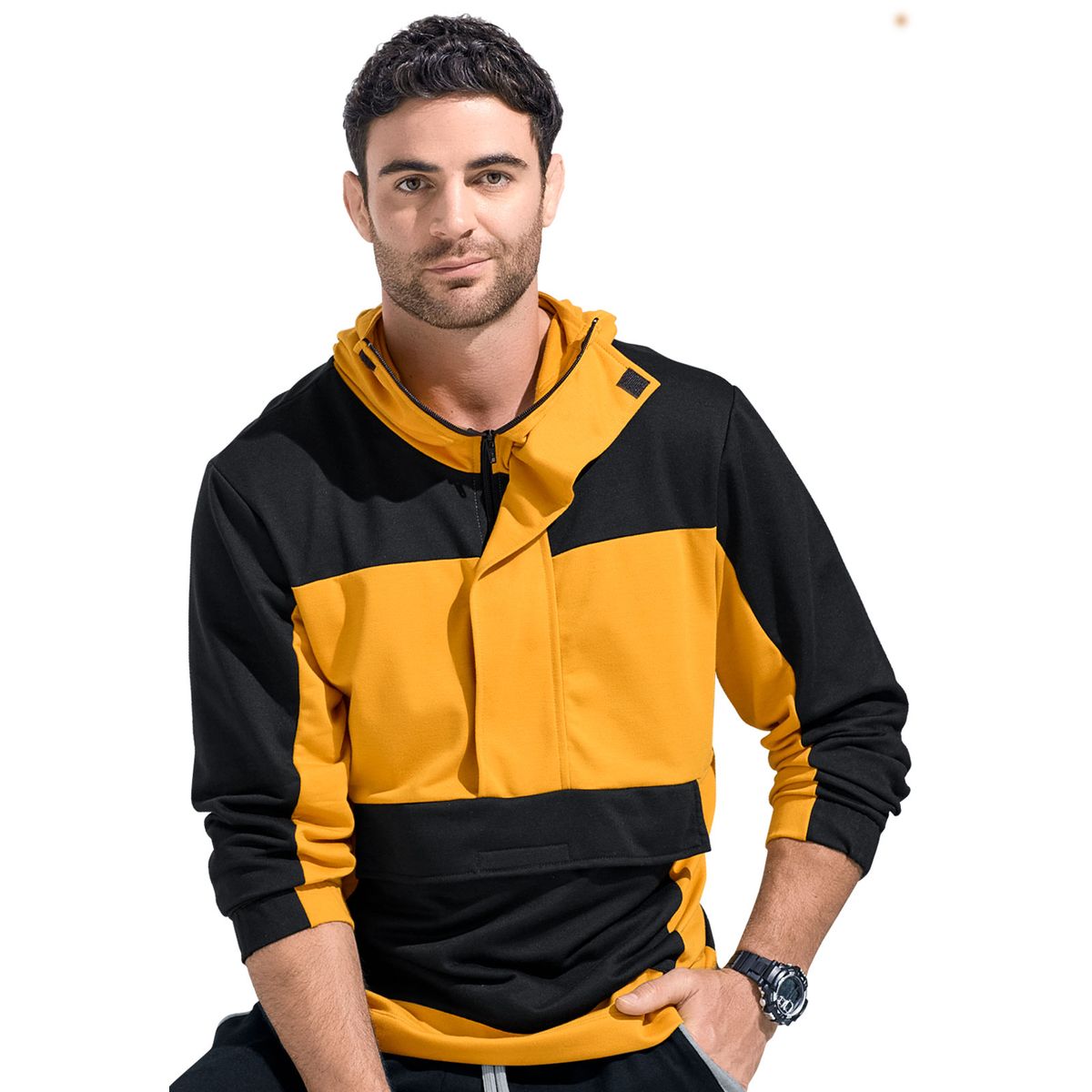 MARKETING PERSONAL - Hoodie Hombre Amarillo Mp 86861