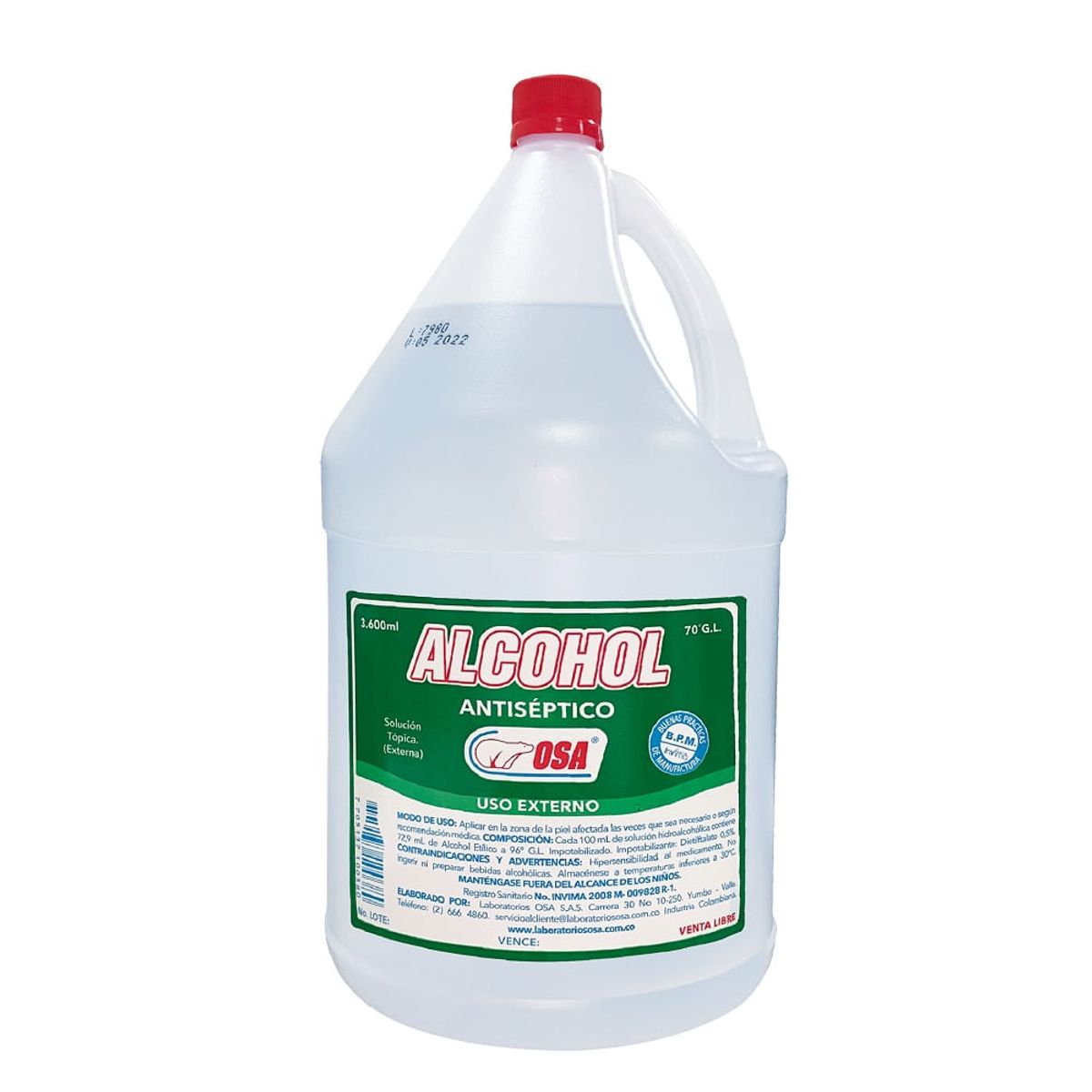 GENERICO - Alcohol Osa Antiseptico X 3600ml