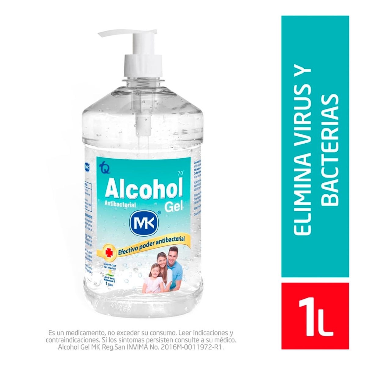 MK - Alcohol Gel Mk Antbactibacterial Aloe Vera X 1000ml