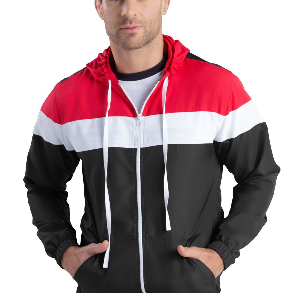 MARKETING PERSONAL - Chaqueta Hombre Negro-Rojo-Blanco Mp 88477