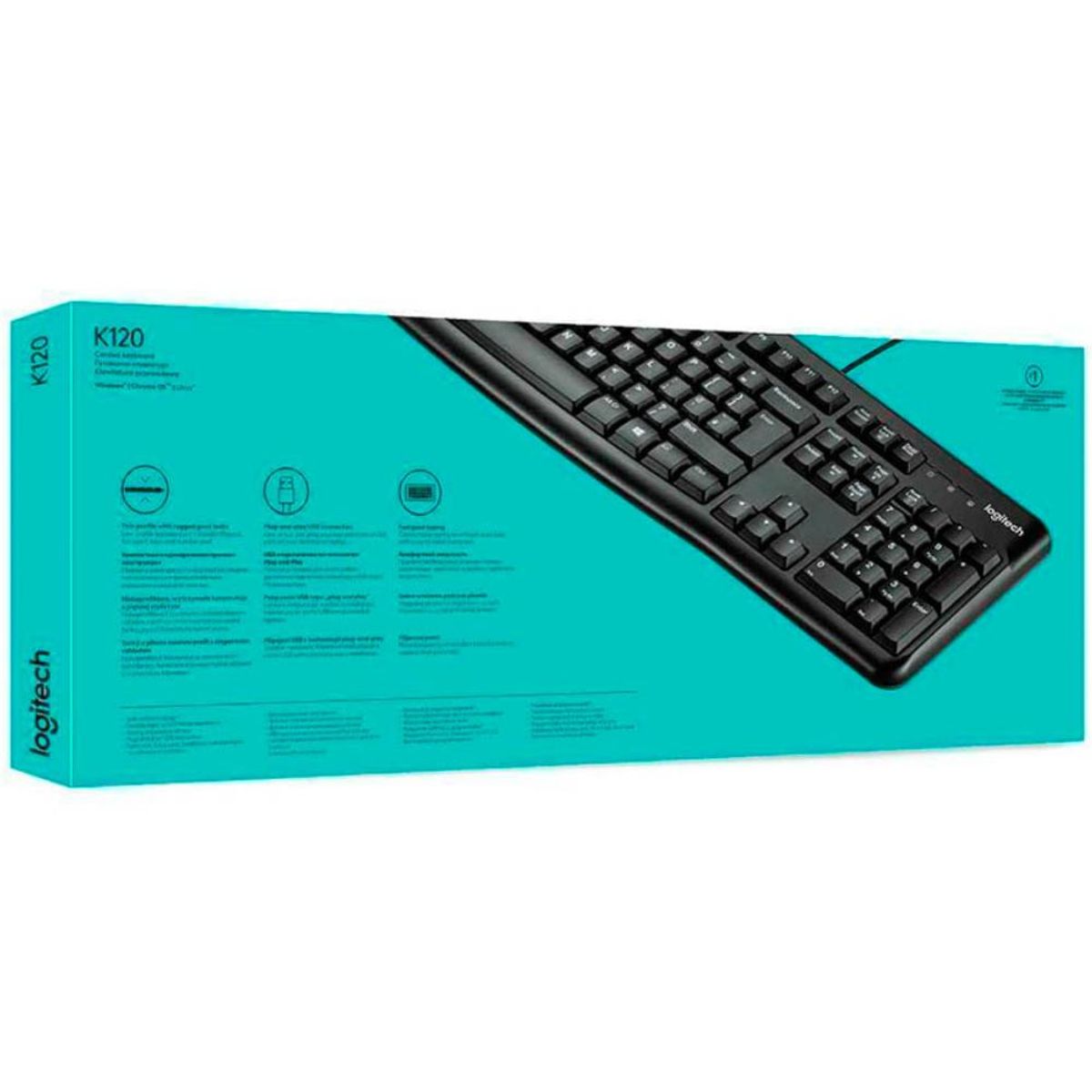 LOGITECH - Teclado Mecanico Logitech K120 Ergonomico Alámbrico Silencioso