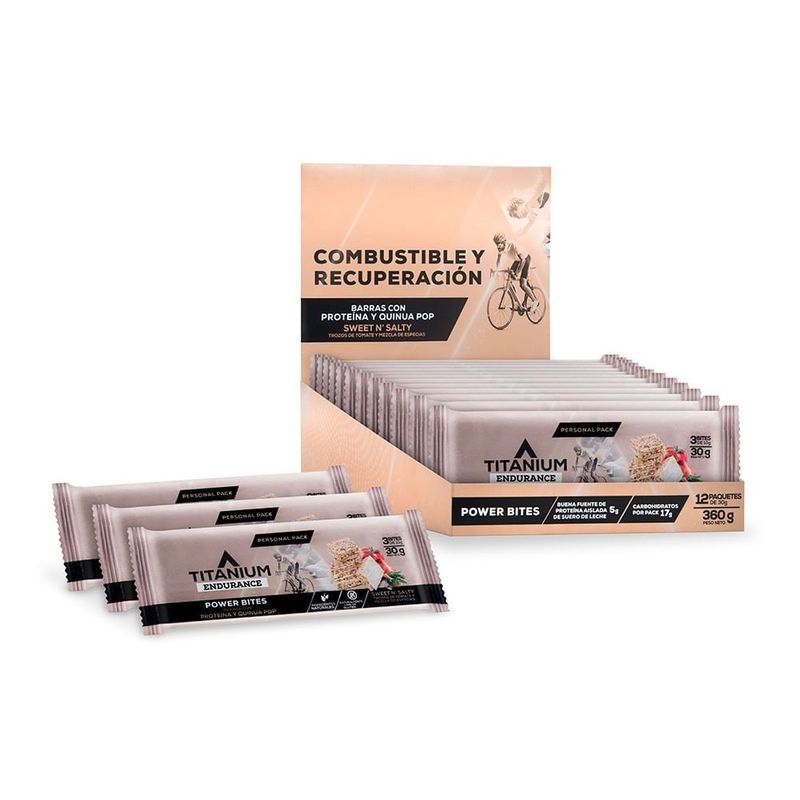 TITANIUM - Barra Titanium Power Bites Dulce Y Sal X 30g