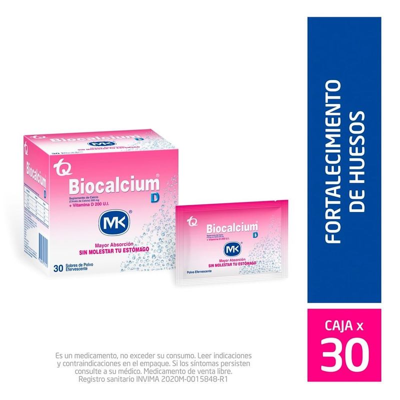 MK - Biocalcium D Mk Polvo Efervecente Caja X 30 Sobres