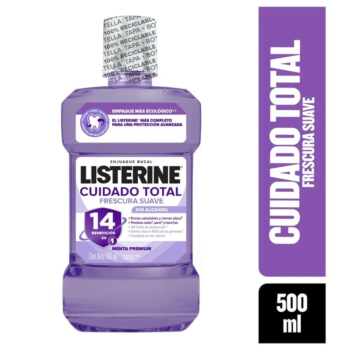 LISTERINE - Enjuague Bucal Listerine Cuidado Total Zero X 500ml