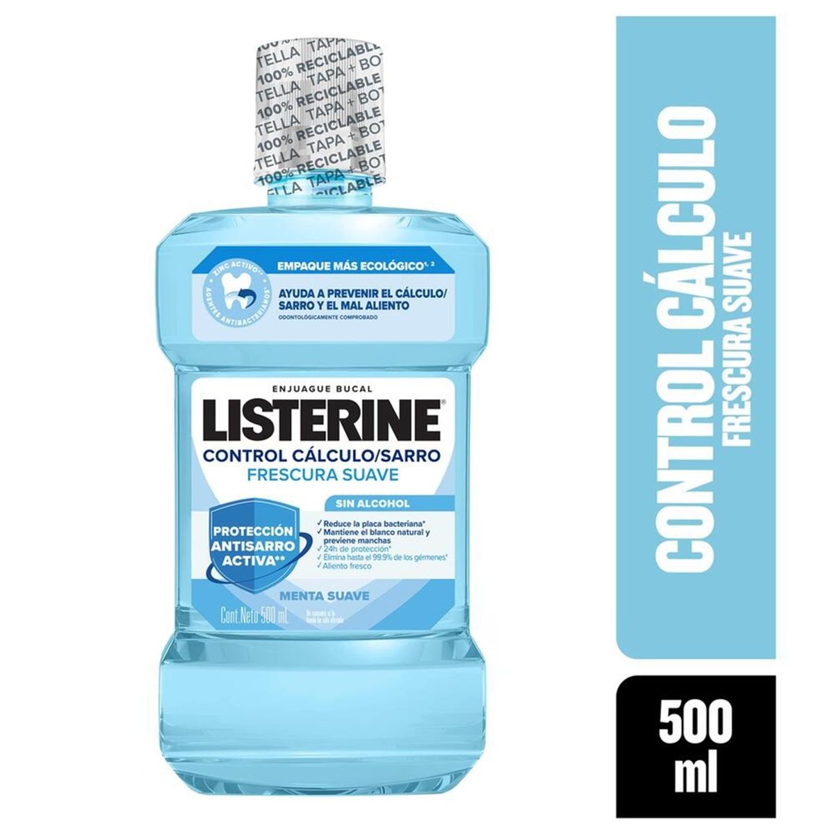 LISTERINE - Enjuague Bucal Listerine Control Calculo Zero Alcohol X 500m