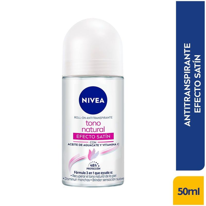 NIVEA - Desodorante Rollon Nivea Aclarador Satin X 50ml.---
