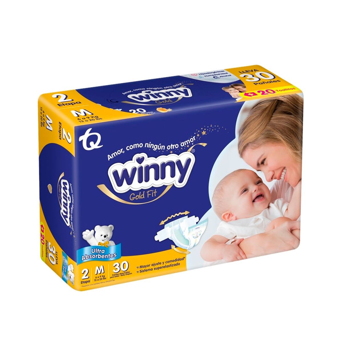 WINNY - Pañal Winny Gold Etapa 2 X 30und + 20 Toallitas