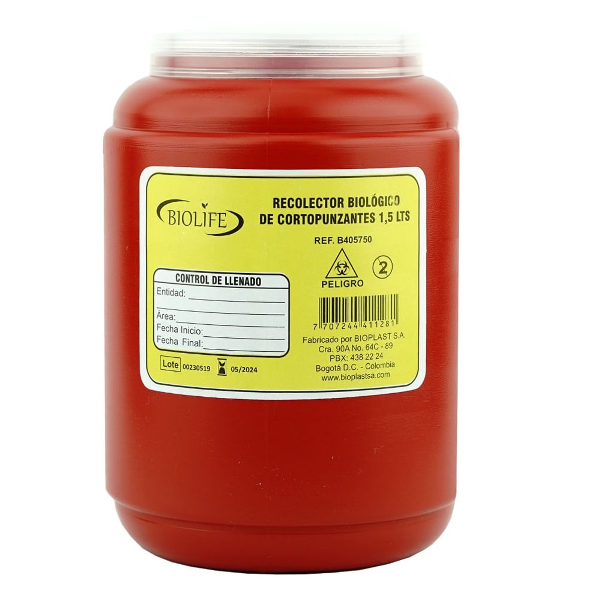 GENERICO - Recolector Biolife Cortopunzantes X 1.5 Litros