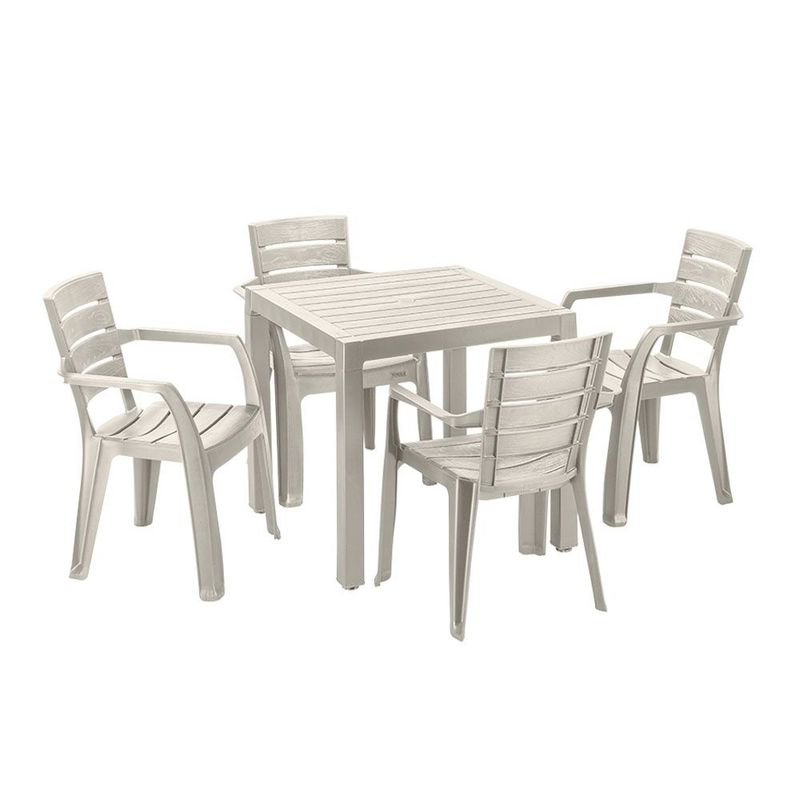 RIMAX - Comedor Barú RIMAX (1 Mesa + 4 Sillas Con Brazos TAUPE)
