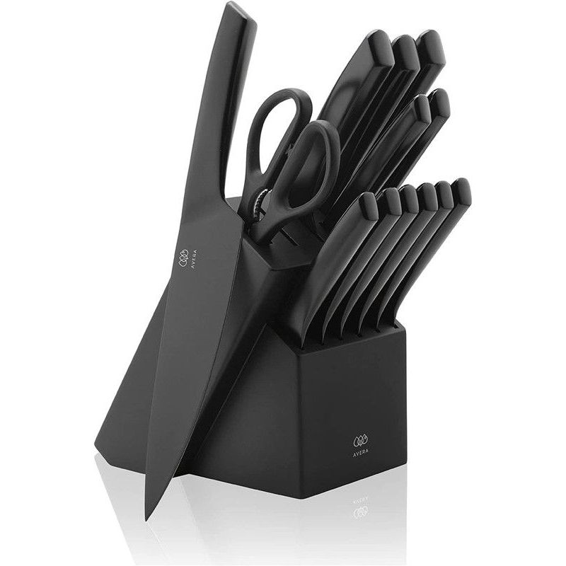 AVERA - Juego de 13 Cuchillos Cocina Acero Inoxidable Tecnología BO Black