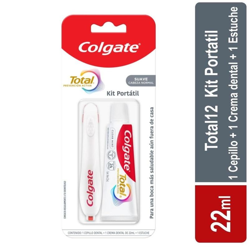 COLGATE - Kit Crema Dental Total + Cepillo Colgate Portatil