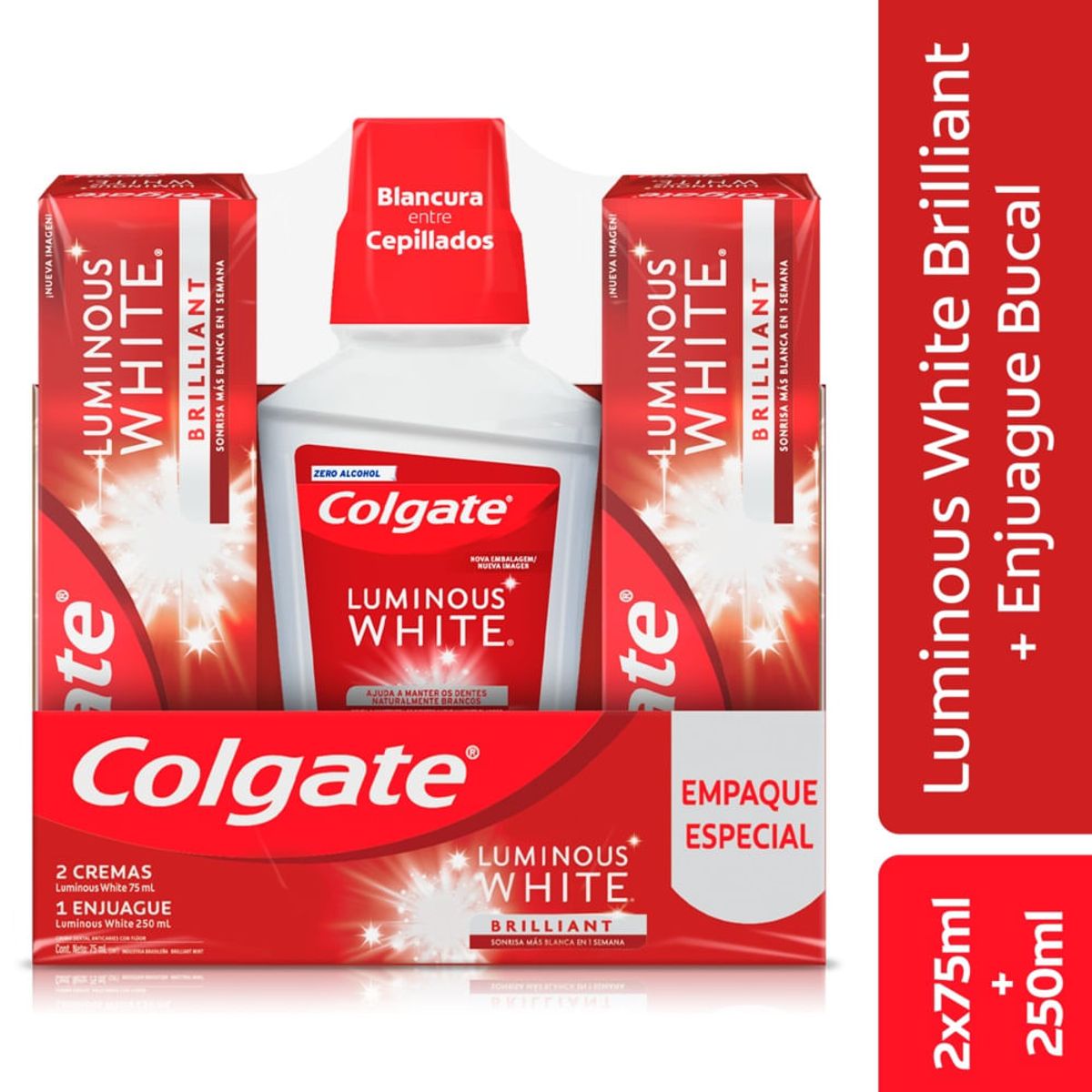 COLGATE - Oferta Crema Dental Colgate Luminous 2und X 75ml + Enjuague