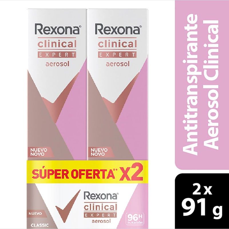 REXONA - Desodorante Rexona Classic Clinical Expert Women Spray X 2un
