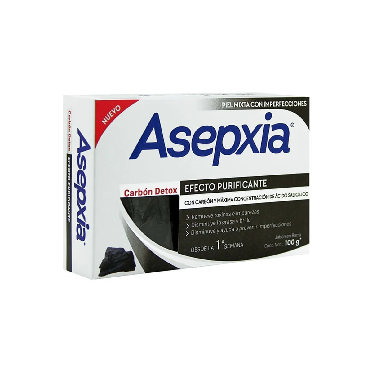 ASEPXIA - Jabon Barra Asepxia Carbon Detox X 100g