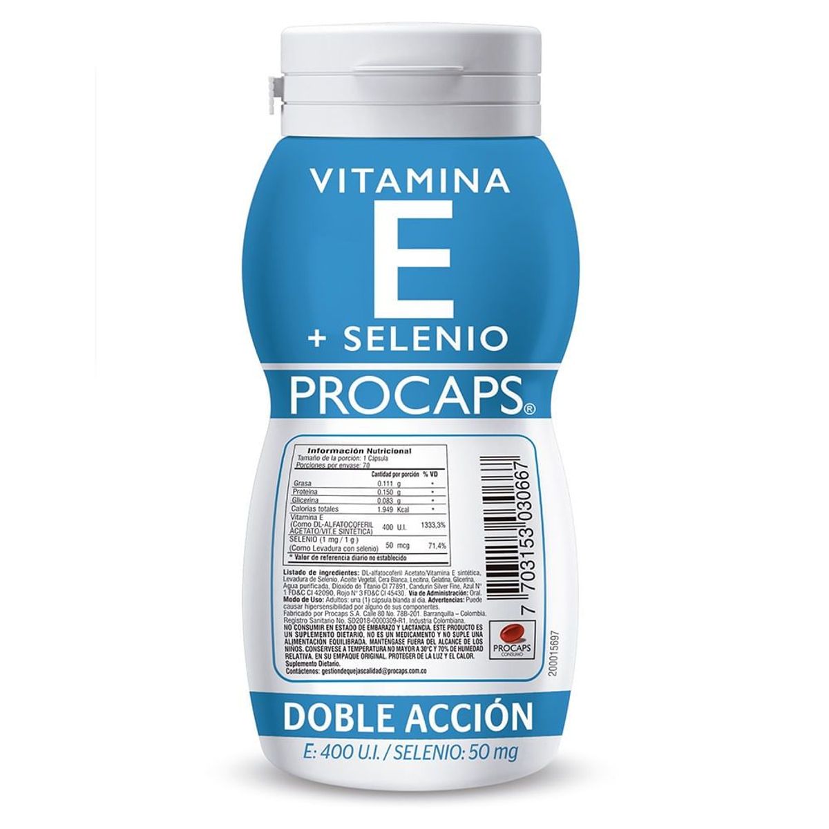 PROCAPS - Vitamina E + Selenio 400ui/50mcg Procaps X 70 Capsulas