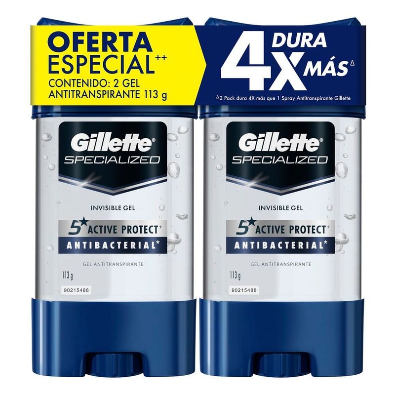 GILLETTE - Oferta Desodorante Gillete Antibacterial X 113g X 2und.---