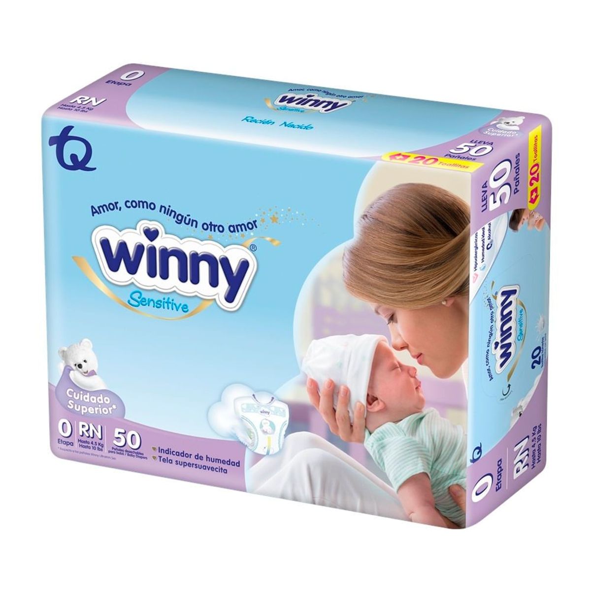 WINNY - Oferta Pañal Winny Sensitive Etapa 0 X 50und +  20 Toallas