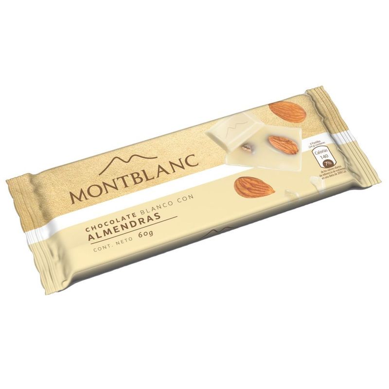 GENERICO - Chocolatina Montblanc Blanco Almendra X 60g