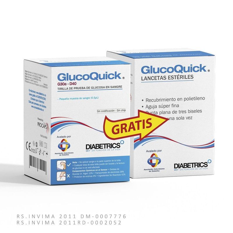 GLUCOQUICK - Oferta Glucoquick 50 Tiras D40 + 50 Lancetas
